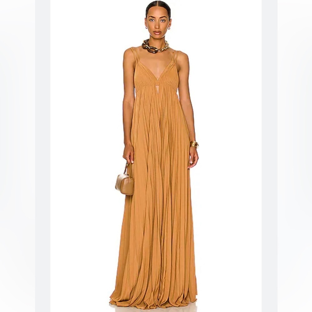- ALC Arianna Pleated Bronze Maxi Dress. NWOT
